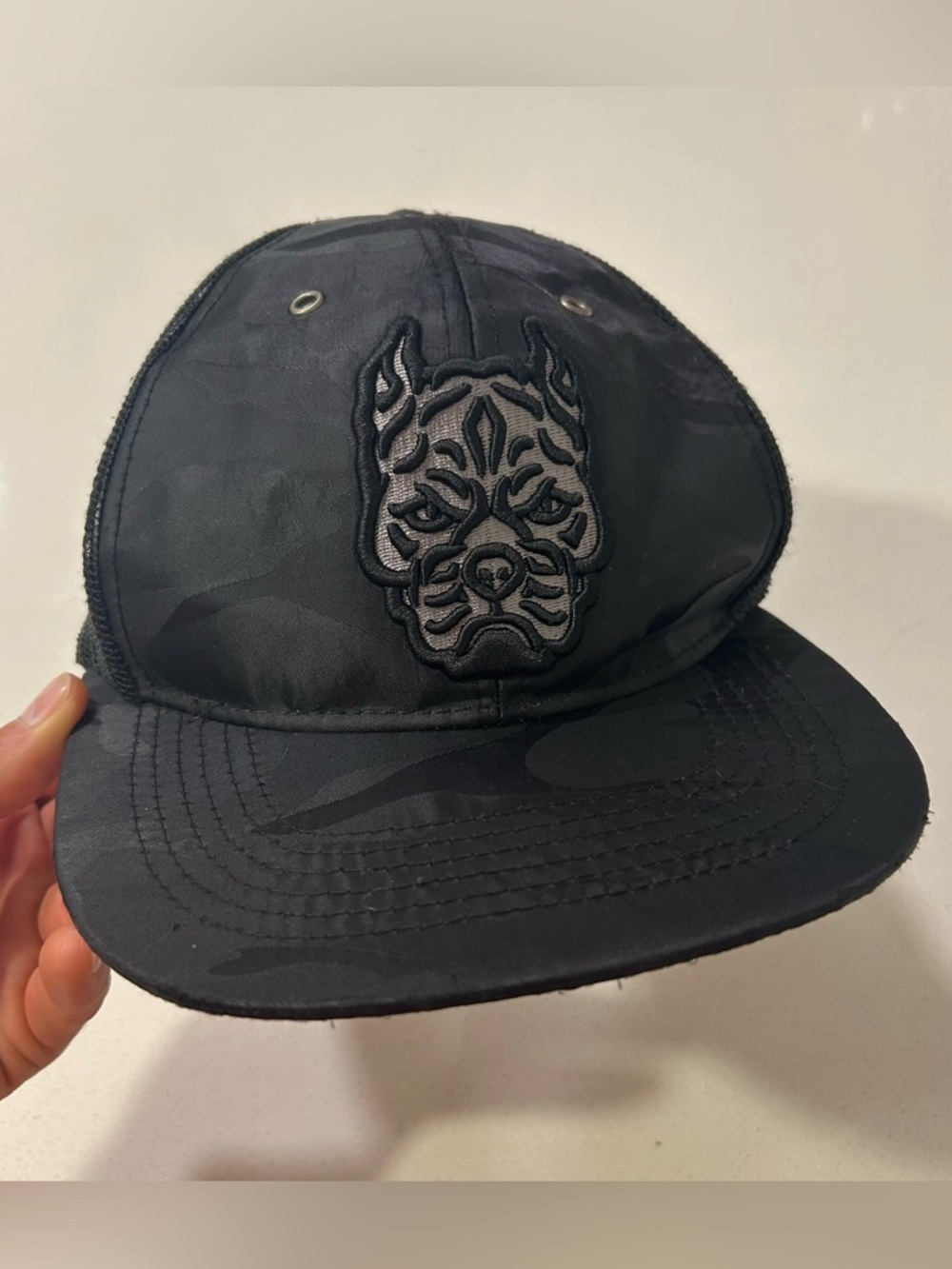 Pitbull West Coast Trucker Hat Black Camouflage Snapback Adjustable Cap MMA Gym